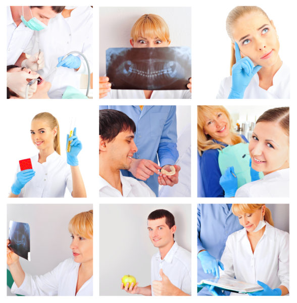 Dental professionals at work